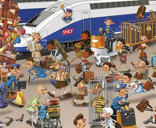 Piatnik Puzzle Bahnhof, Puzzleteile von Piatnik