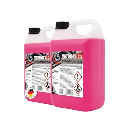 WWotan Solutions Wotan's 10L Kühlerfrostschutz G12 Gebrauchsfertig – Kühlmittel auf MEG-Basis – Silikatfrei & Glycerinfrei – Rot/Rosa – Für PKW, LKW & Maschinen – Korrosionsschutz (2x5L)
