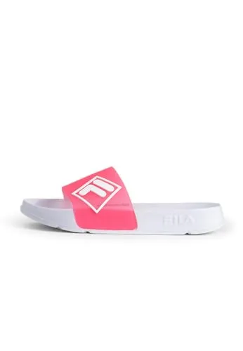 FILA Damen Morro Bay LUGO Slide Sandal - Calypso Coral-White, 40 EU - Wanderschuhe für Damen, leichte und stylische Slides mit FILA F-box Logo, perfekt für Sommerausflüge.