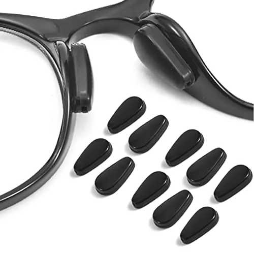 Silikon Nasenpad Antirutsch Klebend Pad für Brillen, Schwarz, 5 Paare