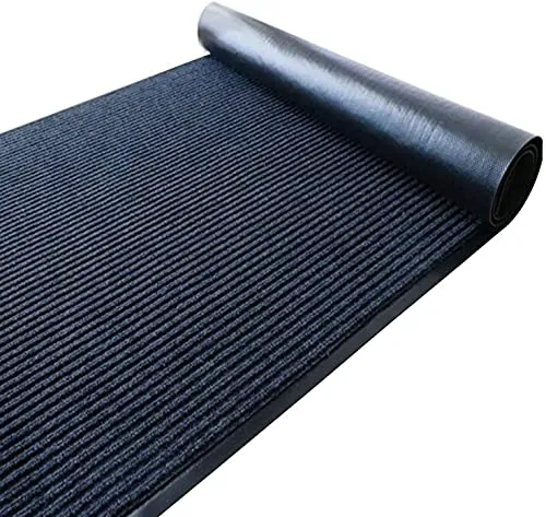 uyoyous 90x300cm Teppich Läufer Flur Fußmatte Schmutzläufer mit Rutschfester Rücken Schmutzfangmatte Teppichläufer für Räumen, Korridoren, Eingangsbereichen - (Grau, Rechteck)