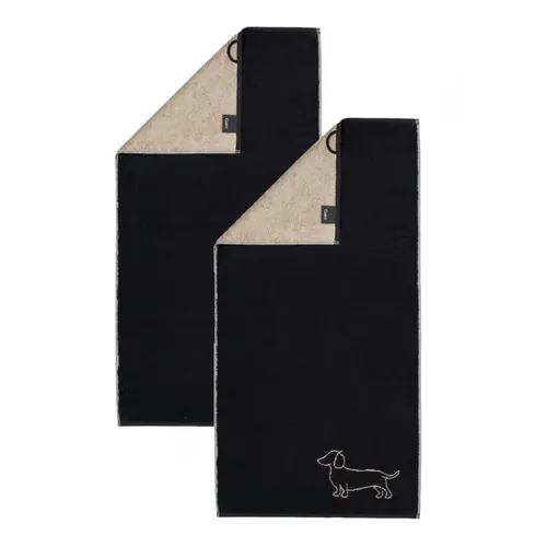Cawö We love Dogs Handtücher 6248-93 Dackel Schwarz 50x100 in schwarz von Cawö