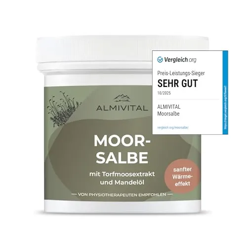 ALMIVITAL Moorsalbe mit Wärmeeffekt - Medikamente für Muskeln, Knochen & Gelenke – Langanhaltender Wärmeeffekt zur Entspannung von Schulter & Nacken, ideal gegen Verspannungen und für schnelle Hautpflege.