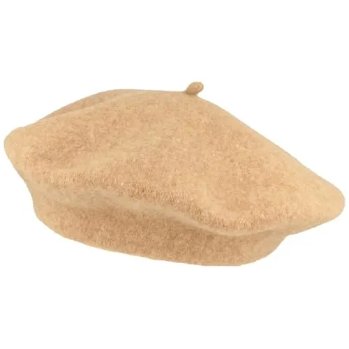 Breiter Damen Baskenmütze Damenmütze Wollmütze - One Size - Barret aus 100% Wolle