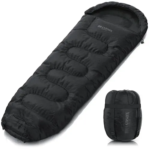 Brandson - Schlafsack Outdoor Extreme bis -18°C - Sommer Winter – Erwachsene und Kinder - wasserabweisend - atmungsaktiv - Einsatzbereiche: für Camping, Reisen und Outdoor-Aktivitäten