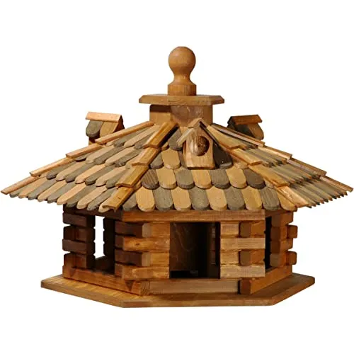 dobar® 45310e Vogelfutterhaus mit Holzschindeldach