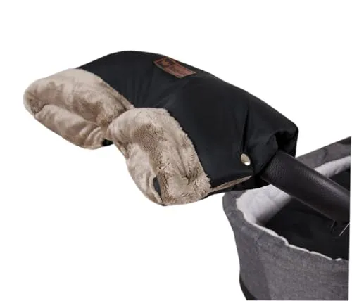 Handmuff für Kinderwagen Große Muff Handwärmer mit Kunstfell Handschuhe für Buggy Kinderwagenmuff (MD5 Beige)