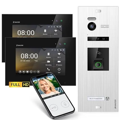 Balter EVO-HD Video-Türsprechanlage mit 2x 7 Zoll Monitor - Erleben Sie Sicherheit und Komfort mit der Balter EVO-HD Video-Türsprechanlage! Inklusive zwei 7-Zoll-Monitoren, Full HD-Kamera und Fingerprint-Zugang. Einfache Installation dank 2-Draht-BUS-Technologie.