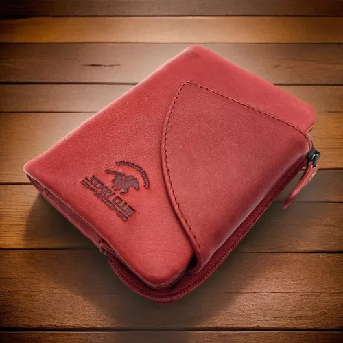 Lemasi kleine echt Leder Geldbörse mit RFID Schutz - Damen-Geldbörse aus hochwertigem gewachstem Rindleder, kompakt und mit RFID-Schutz für Ihre Sicherheit. 6 Kartenfächer und ein praktisches Reißverschlussmünzfach bieten viel Stauraum.