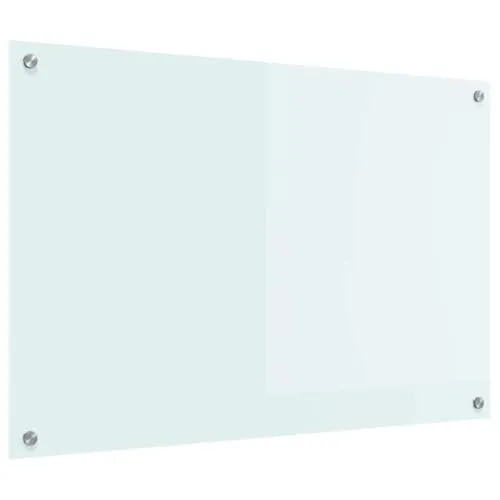 vidaXL Küchenrückwand Weiß 90 x 60 cm aus gehärtetem Glas - Küchenrückwand aus hitzebeständigem Sicherheitsglas, ideal für modernen Küchenschutz und einfache Montage mit vorgebohrten Löchern.