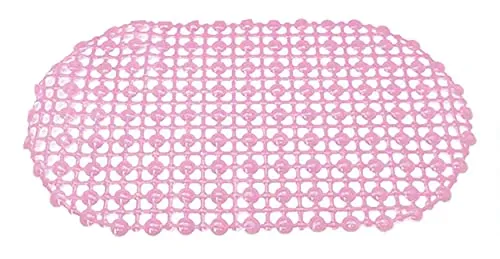 BADEWANNENEINLAGE 63x33cm oval Antirutschmatte Badewannenmatte Wanneneinlage antirutsch Anti Rutsch Einlage Matte 72 (Rosa)