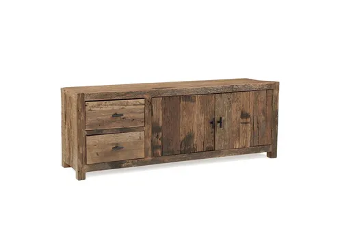 baario TV-Board DRVO Altholz 150cm – Massives Lowboard mit Charakter - Rustikales TV-Board DRVO aus 100 % recyceltem Altholz, perfekt für individuelle Wohnräume. Jedes Stück ist ein Unikat mit natürlichem Charme und bietet stilvollen Stauraum für Ihre Unterhaltungselektronik.