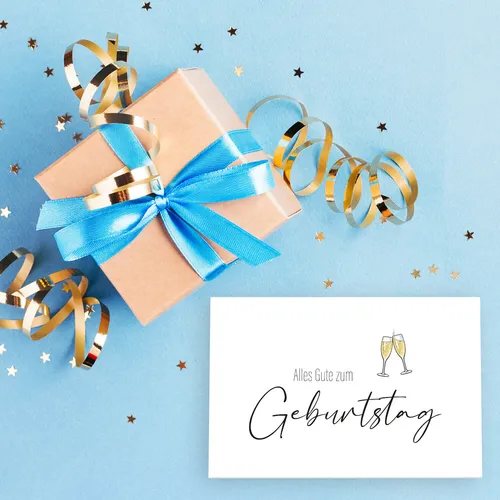 edle Geburtstagskarte Karte happy birthday 10,5x14,8cm m. Umschlag Geburtstag 1