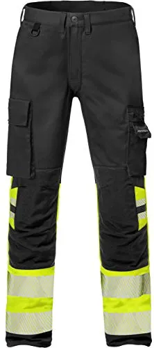 HI VIS Stretchhose 127731-196 in Gelb/Schwarz - Multifunktionale High Vis Stretch-Hose mit Stretcheinsätzen, zahlreichen Taschen und CORDURA®-Verstärkungen für optimale Flexibilität und Strapazierfähigkeit im Arbeitsalltag.