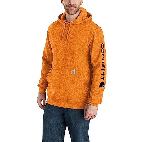Carhartt Herren Sleeve Logo Hooded Sweatshirt Kapuzenpullover, Marmalade Heather, L