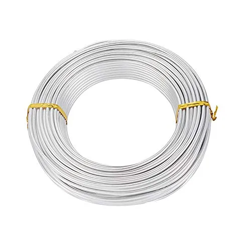 PandaHall 82 Feet / 500g Silber Aluminiumdraht Flexibler 3mm / 9gauge Metall Künstlerischer Schmuckdraht für die Herstellung von Blumenschmuck
