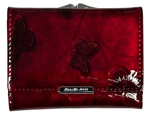 BagandBelt Damen-Bügelbörse-RFID-Butterfly-Design (rot)