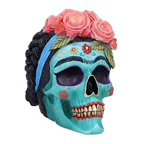 Nemesis Now Calavera de Azucar, Blau, 19 cm - Sammlerfigur im mexikanischen Totenkopf-Design, handbemalt aus hochwertigem Kunstharz - ein einzigartiges Deko-Highlight für Liebhaber!