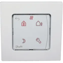 Danfoss ICON Raumthermostat UP - Programmierbare Steuerung für optimale Heizleistung - Steuerungen: Programmierbares Danfoss ICON Raumthermostat für Fußbodenheizung und Heizkörper. Mit LED-Display, selbstlernender Heizfunktion und bis zu fünf geräuschlos steuerbaren Stellantrieben.