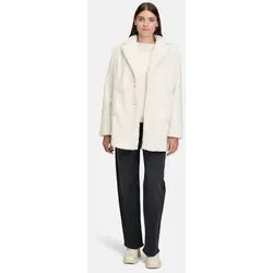 Betty & Co Damen Plüschjacke mit Reverskragen Cream, Größe 44