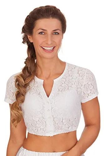 Hammerschmid Trachten Dirndlbluse GERLINDE - Weiß, Größe 32 - Elegante Trachtenbluse für Damen, aus hochwertiger Baumwolle für höchsten Tragekomfort und perfekten Sitz.