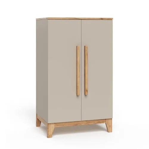 Vitalispa Kinderkleiderschrank Malia 70 x 120 cm - Cashmere/Artisan - Der Kinderkleiderschrank Malia bietet optimalen Stauraum für Kleidung und Spielzeug. Mit drei verstellbaren Einlegeböden und harmonischem Design ist er die perfekte Ergänzung für jedes Kinderzimmer.