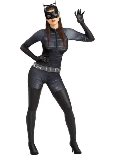 Funidelia Catwoman Kostüm für Damen - Offizielles DC Comics Outfit - Kostüm-Outfits für Erwachsene, elastischer Overall mit Handschuhen und Accessoires, perfekt für Karneval, Halloween und Kostümpartys.