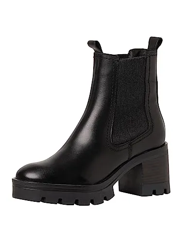 Tamaris Chelsea Boot 1-25842-41 001 normal - Wanderschuhe mit herausnehmbarem Fußbett und echtem Leder, perfekt für höchsten Tragekomfort und stilvolle Abenteuer, Absatzhöhe: 6.5 cm.