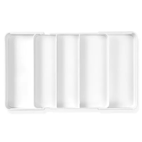 WUFANC Besteckkasten für Schubladen, Verstellbarer Besteckeinsatz für Schubladen, Tiefe 27 cm, Erweiterbar auf 45,5 cm. Abnehmbar Schubladeneinsatz Küche, Besteckschublade Einsatz für Besteck