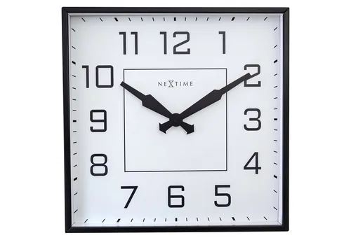 NEXTIME Wanduhr 3294 - Stille quadratische Uhr - Wohnaccessoires - Die Be Square ist eine elegante, geräuschlose Wanduhr im modernen Design, perfekt für jeden Raum und einfach abzulesen.