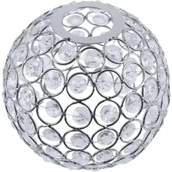 Kristallverchromter Lampenschirm Kugelform 14 cm in silber von OEM