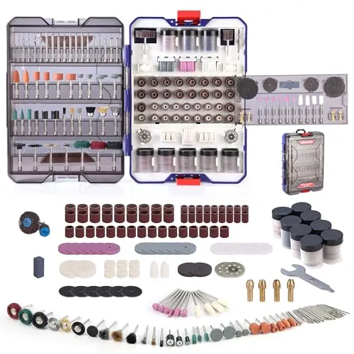 WORKPRO 698-tlg. Multifunktionswerkzeug Zubehör Set, Rotationswerkzeug Zubehör zum Schneiden, Schleifen, Polieren, Gravieren, Bohren und Reinigen
