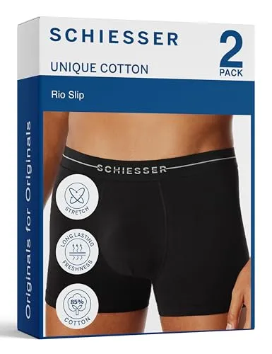 Schiesser Herren 2 Pack Shorts Unterwäsche Multipack - Cotton Flex