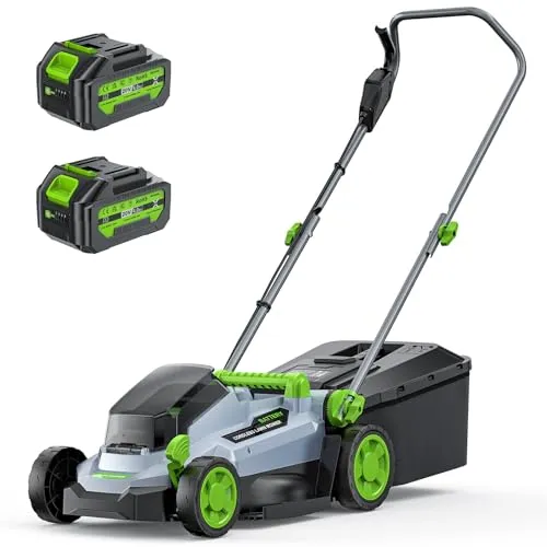 ETOOLAB Akku-Rasenmäher 40V(2X20V), 33cm Schnittbreite, bis 280 m², Brushless, Mulch-Kit, 30L Fangkorb, 5 Schnitthöhen, 25-75 mm Schnitthöhe, 2X 4,0 Ah Akkus+Ladegerät