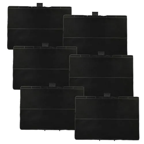 vhbw 6x Aktivkohlefilter kompatibel mit Bosch DHZ5346/01, DHZ5385/01, DIB091E50/01, DIB091E50/02 Dunstabzugshaube - 31,5 x 21,5 x 2,3 cm