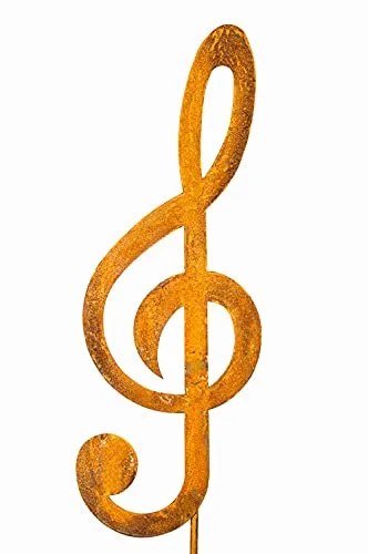 Blümelhuber Großer Notenschlüssel Gartenstecker - Gartenstatuen, wetterfeste Rost Deko Figur für Musikliebhaber, ideal als Geschenk für besondere Anlässe und verleiht Ihrem Außenbereich das ganze Jahr über einen charmanten Akzent.