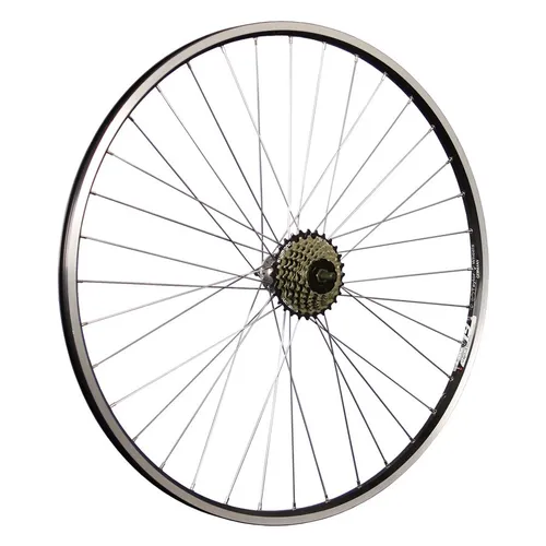 Zoll Hinterrad Hohlkammer geöst + 7-fach Shimano Schraubkranz - Laufrad 28 Zoll, leichtes Aluminiumdesign für optimale Performance und Stabilität, ideal für vielseitige Fahrradtypen wie Trekkingrad und E-Bike.