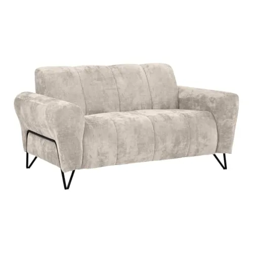 Beautysofa VOLARE 2-Sitzer mit Metallbeinen in Schwarz - Elegantes 2-Sitzer-Sofa in modernem Design, ideal für jedes Wohnzimmer. Hochwertige Polsterung und stabile Metallbeine sorgen für Komfort und Langlebigkeit.
