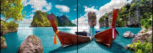 zaunzu Sichtschutzstreifen Boote XL - Panorama Fotodruck für Doppelstabzäune - Gestalten Sie Ihren Garten individuell mit unseren hochwertigen Sichtschutzstreifen im fotorealistischen Bootemotiv. Wetterfest und langlebig, ideal für Doppelstabmatten – für einen stilvollen Rückzugsort!