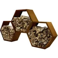 Home Deluxe Holzlege ANTARES 3er Set - Made in Germany - Aschesauger Holzlege ANTARES - modernes Design und individuelle Aufstellmöglichkeiten für stilvolle Holzlagerung.