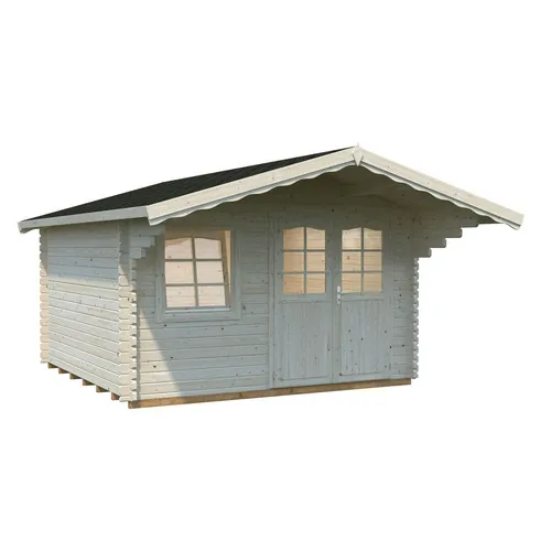 Gartenhaus Palmako Sally 12,3 m² mit Fußboden und Vordach - Geräumiges Gartenhaus mit Satteldach, aus hochwertigem Holz gefertigt. Ideal für Gartenlagerung und Freizeitgestaltung.