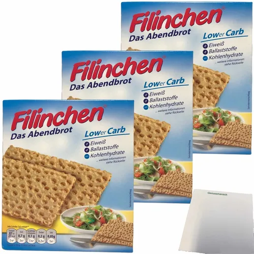 Filinchen das Abendbrot Low Carb Knusperbrot 3er Pack 3x100g Packung usy Block