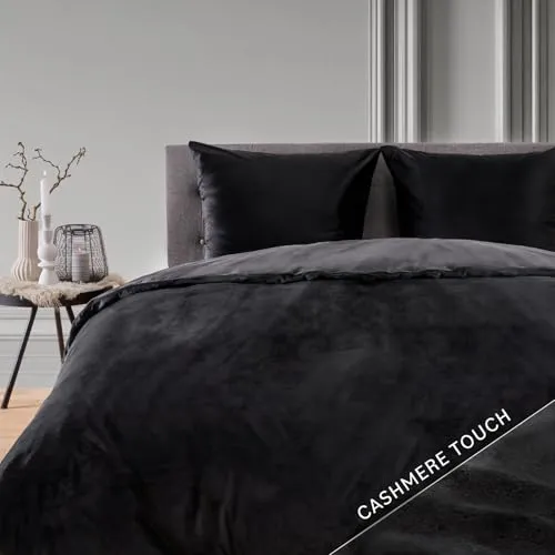 Blumtal Bettwäsche 200x200 cm Cashmere-Touch Plüsch - Luxuriöser Komfort für kalte Nächte - Bettwäsche-Sets aus OEKO-TEX zertifiziertem Plüsch, extrem weich und warm, ideal für gemütliche Winterabende.