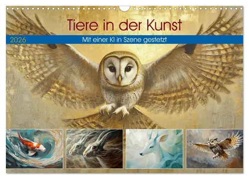 Steffen Gierok-Latniak | Tiere in der Kunst Wandkalender 2026 - DIN A3 quer, 14 Seiten voller lebendiger Symbole, die Natur und Kultur vereinen. Ideal für Kunstliebhaber und als Geschenk!