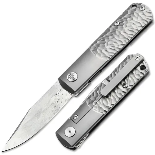 BÖKER BRLW Meteoritendamast Platinum Edition Taschenmesser - Hochwertiges Taschenmesser mit ergonomischem Griff und extrem scharfer Klinge. Ideal für Sammler und Outdoor-Enthusiasten. Handgefertigt in Deutschland, robust und leicht für den täglichen Einsatz.