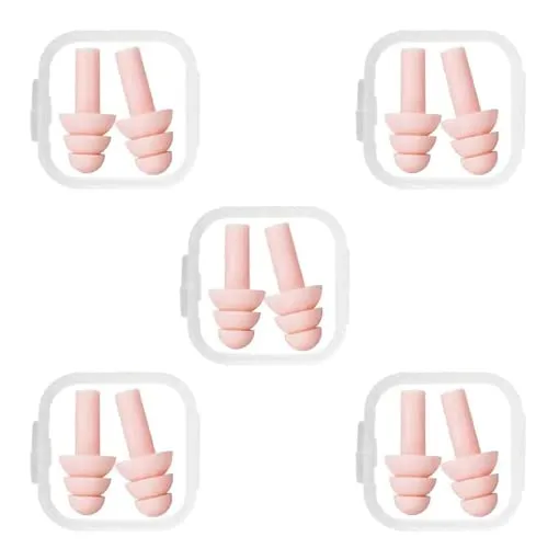 Paar SilikonOhrstöpsel, wiederverwendbare, wasserdichte Ohrstöpsel zum Schwimmen, Schlaf- und Arbeitsumgebungen mit Geräuschreduktion 5