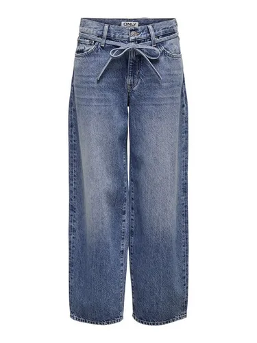 ONLY Weite Jeans Gianna - Moderne Jeans in blau, 100% Baumwolle, mit Mid Waist Leibhöhe und langer Beinlänge – ideal für einen lässigen Look.