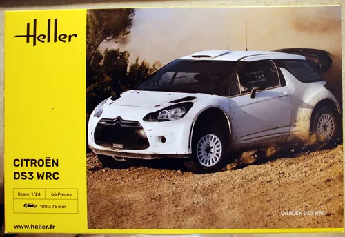 Heller 80758 - 1/24 Citroen DS3 WRC Bausatz - 1:24 Modellbausatz des Citroen DS3 WRC aus Kunststoff, ideal für Modellbau-Enthusiasten und Fans von Rallye-Autos.