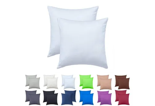 NatureMark Kissenbezüge 2er Pack Jersey Kissenbezug Kissenhülle, (2 Stück), Kissenhülle in vielen Größen und Farben (40 x 40 cm, Weiß)