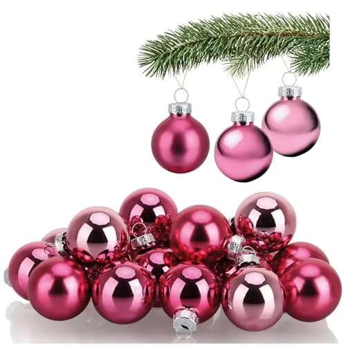 COM-FOUR® 20x Mini-Christbaumkugeln aus Glas - kleine Weihnachtskugeln für die Weihnachtsdekoration - Baumschmuck für den Weihnachtsbaum - Ø 3 cm